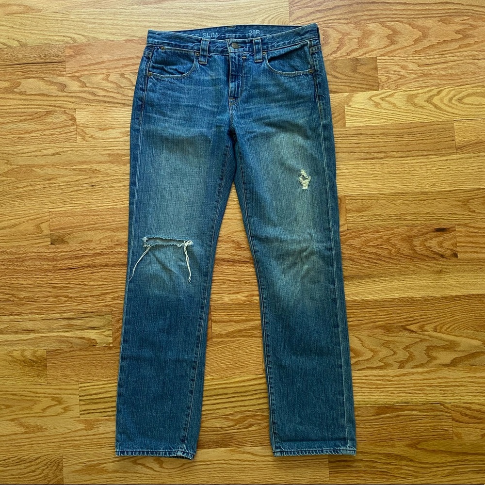 J Crew Vintage Slim Ripped Jeans Sz 28 - EUC!